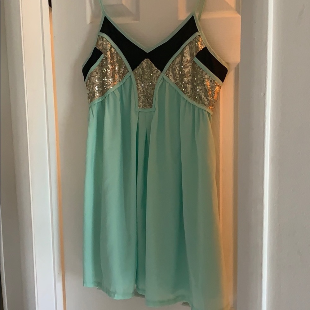 Mint green mini dress